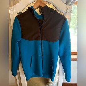 Under Armour Men's Small Storm Hooded Hybrid Sweatshirt Jacket Teal Grayish Blac